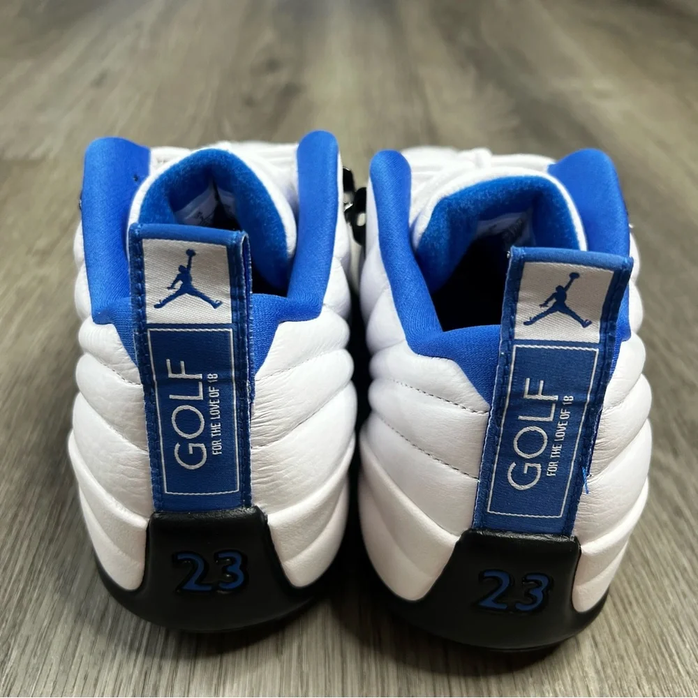 New Air Jordan 12 Low Golf White Game Royal Black Men’s‎ Sz 7 DM9015-105 Spikes